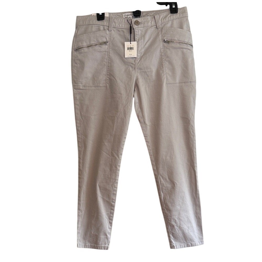 Calvin Klein Womens Grey Utility Cargo Slim Pants Size 10 NWT 1506 5433 060